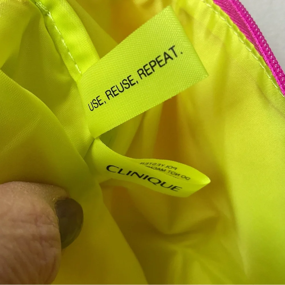 Clinique Cosmetic Bag Makeup Pouch Bright Spring Happy 😃 NWT